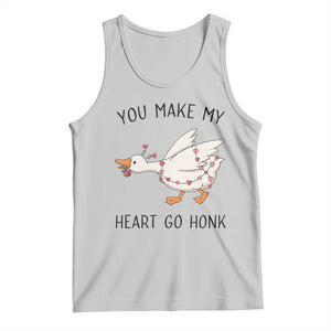 Funny Valentine Goose Tank Top You Make My Heart Go Honk Cute Romantic Gift TS02 Ash Print Your Wear