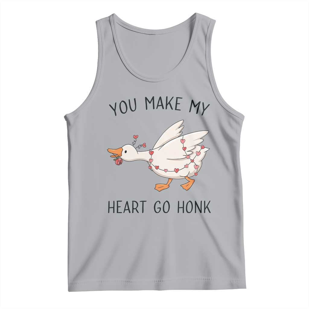Funny Valentine Goose Tank Top You Make My Heart Go Honk Cute Romantic Gift TS02 Athletic Heather Print Your Wear