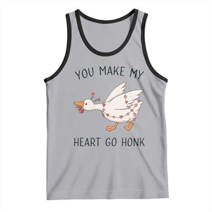 Funny Valentine Goose Tank Top You Make My Heart Go Honk Cute Romantic Gift TS02 Athletic Heather Black Print Your Wear