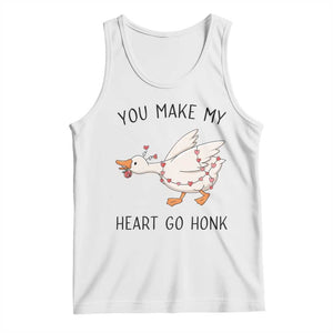 Funny Valentine Goose Tank Top You Make My Heart Go Honk Cute Romantic Gift TS02 White Print Your Wear