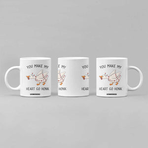 Funny Valentine Goose Coffee Mug You Make My Heart Go Honk Cute Romantic Gift TS02 Print Your Wear