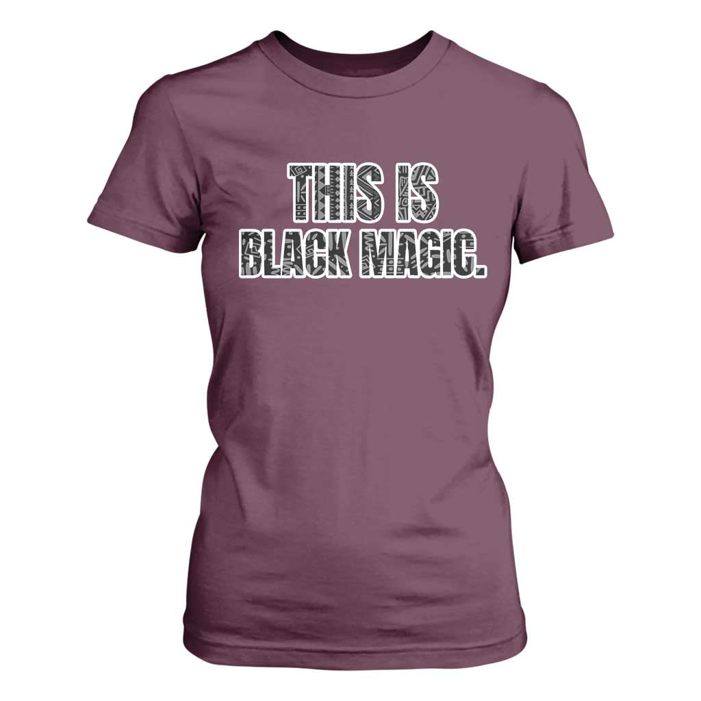 This is Black Magic T Shirt For Women TS02 Maroon Print Your Wear