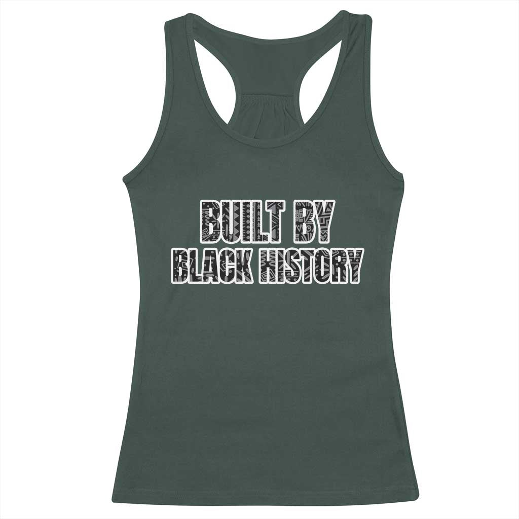 Built by Black History Racerback Tank Top TS02 Dark Forest Green Print Your Wear