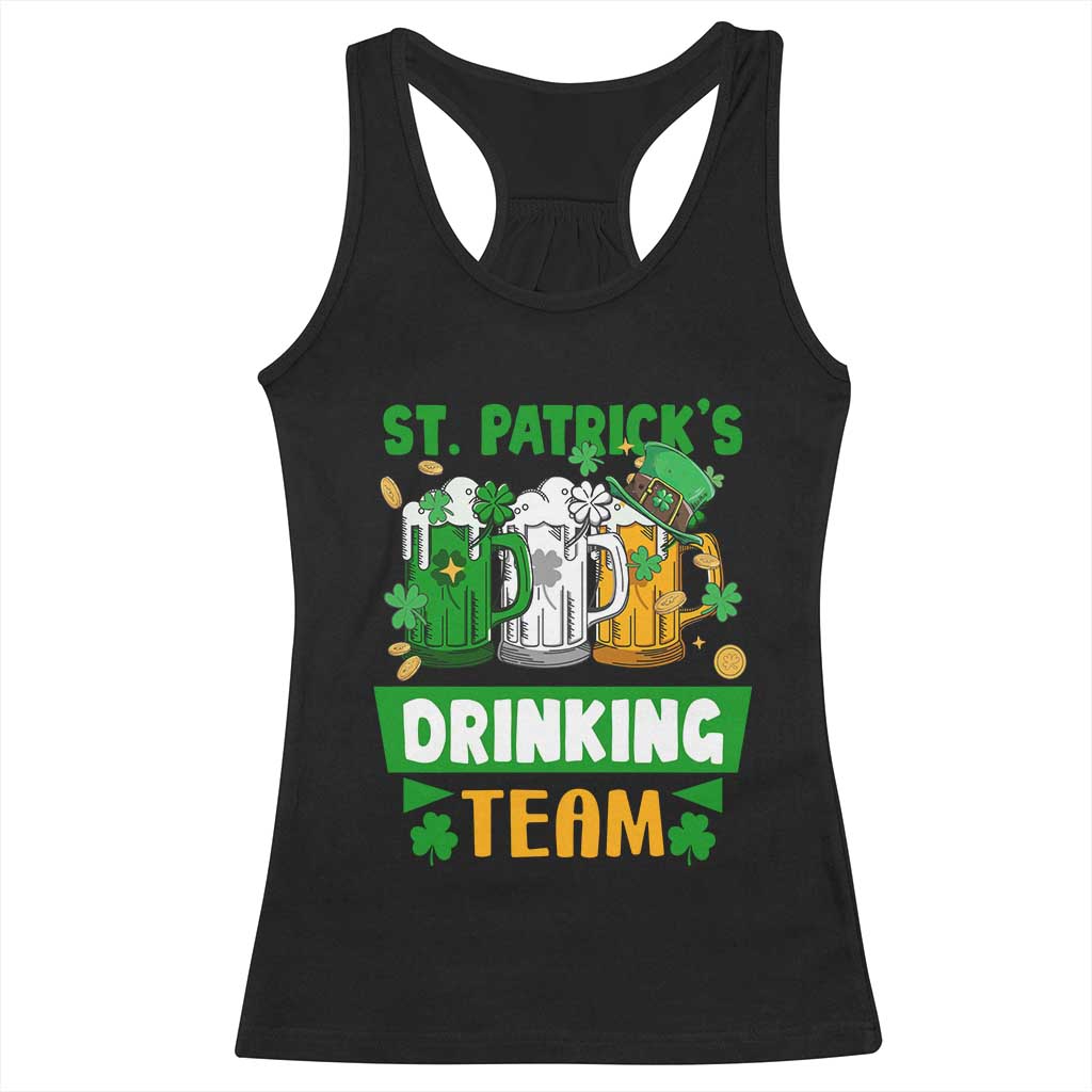 Funny St Patricks Day Racerback Tank Top Irish Drinking Team Beer Lover Party TS02 Black Print Your Wear