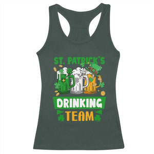 Funny St Patricks Day Racerback Tank Top Irish Drinking Team Beer Lover Party TS02 Dark Forest Green Print Your Wear