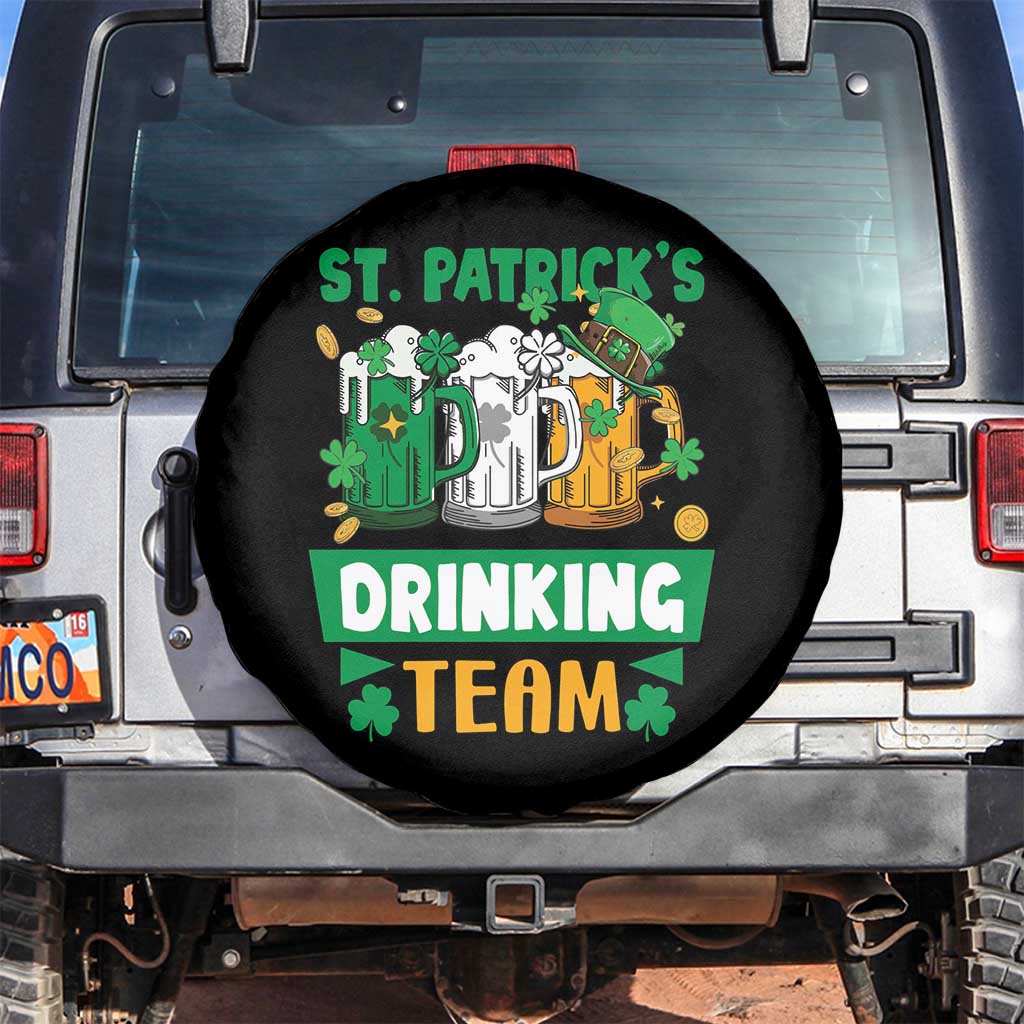 Funny St Patricks Day Spare Tire Cover Irish Drinking Team Beer Lover Party TS02 No hole Black Print Your Wear