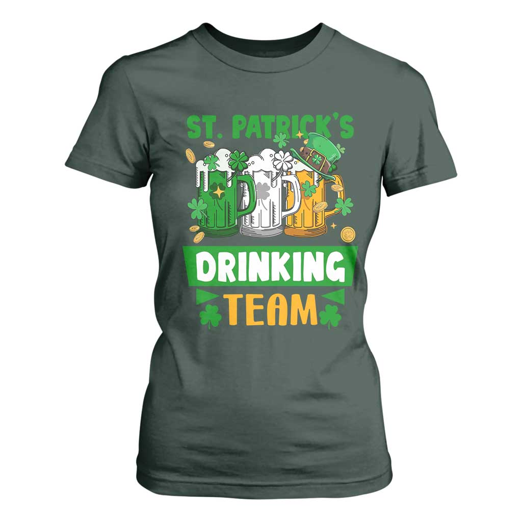 Funny St Patricks Day T Shirt For Women Irish Drinking Team Beer Lover Party TS02 Dark Forest Green Print Your Wear