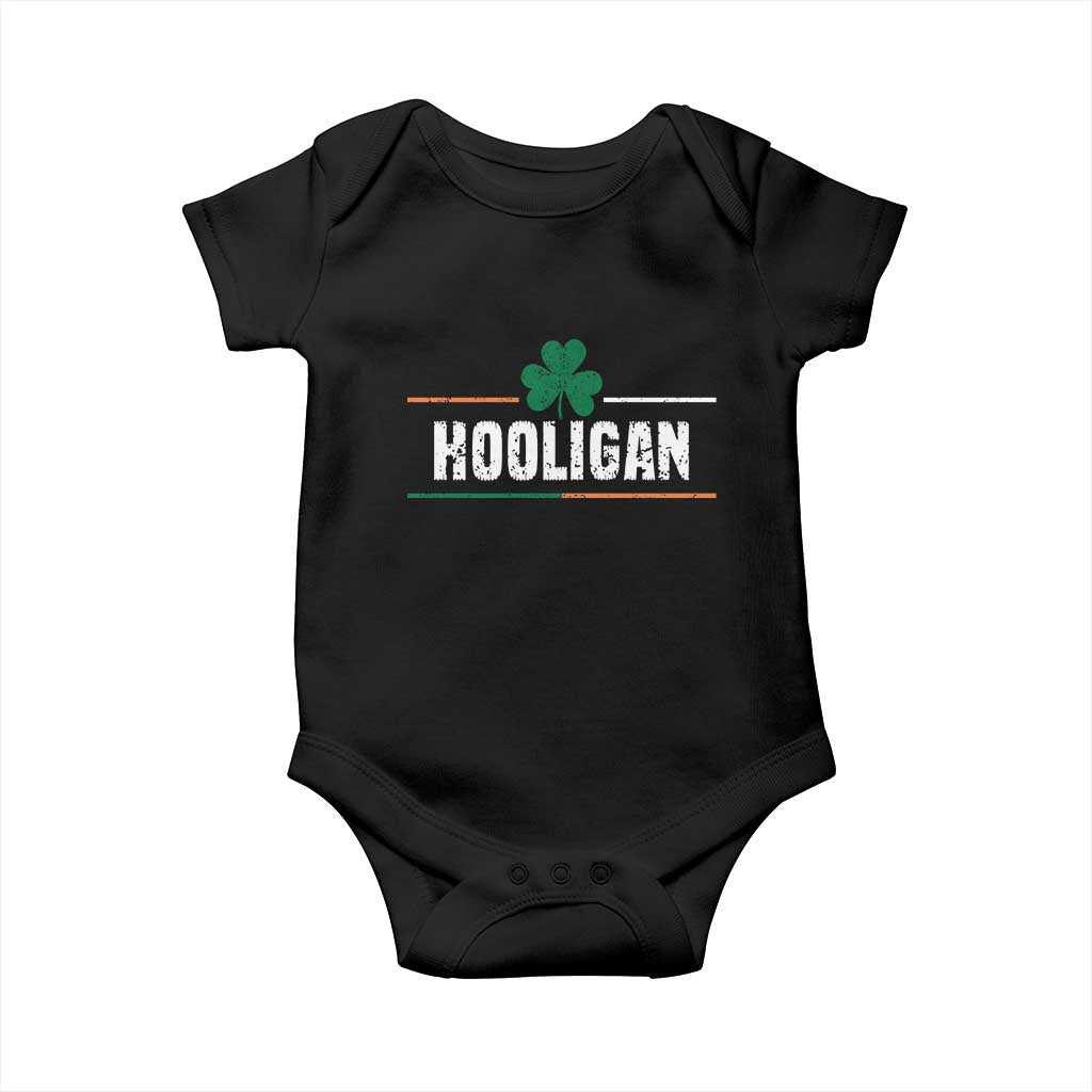 Funny St Patricks Day Matching Baby Onesie Hooligan Irish Shamrock TS02 Black Print Your Wear