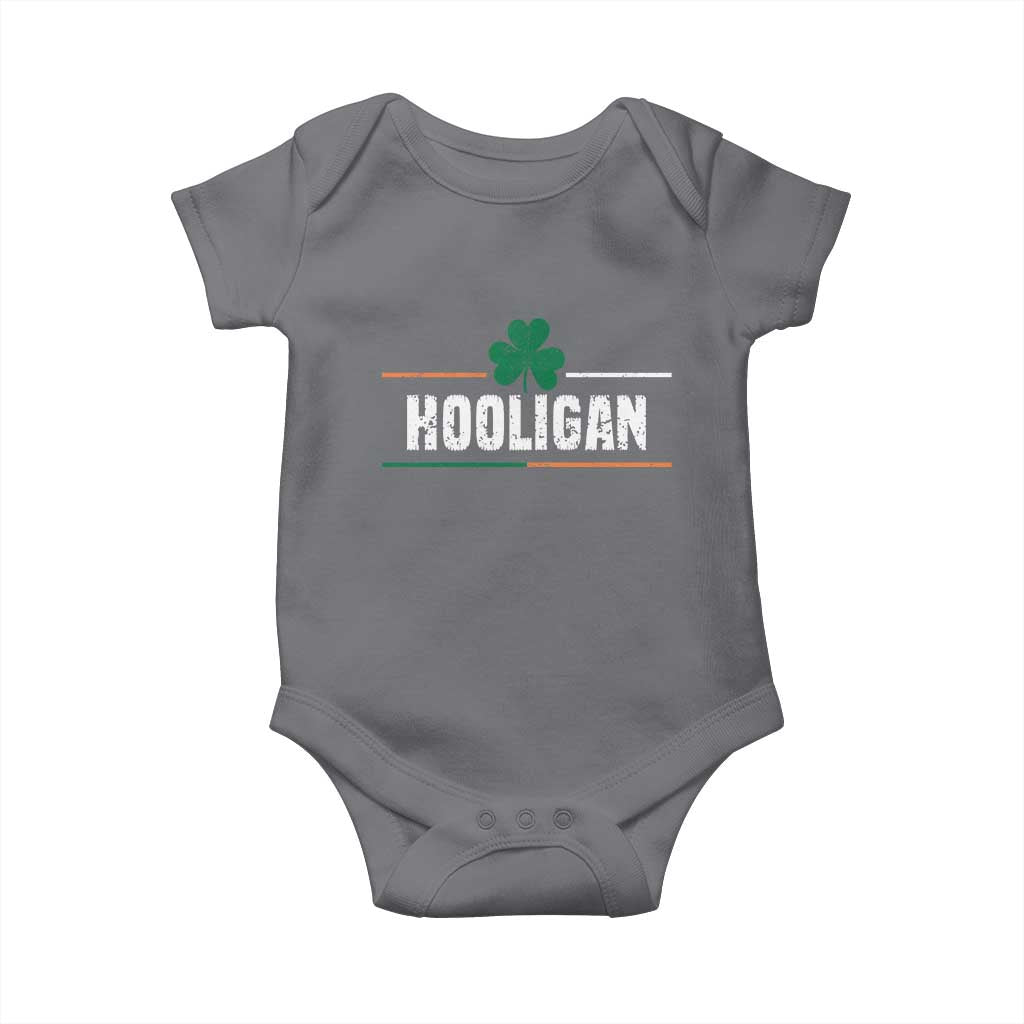 Funny St Patricks Day Matching Baby Onesie Hooligan Irish Shamrock TS02 Charcoal Print Your Wear