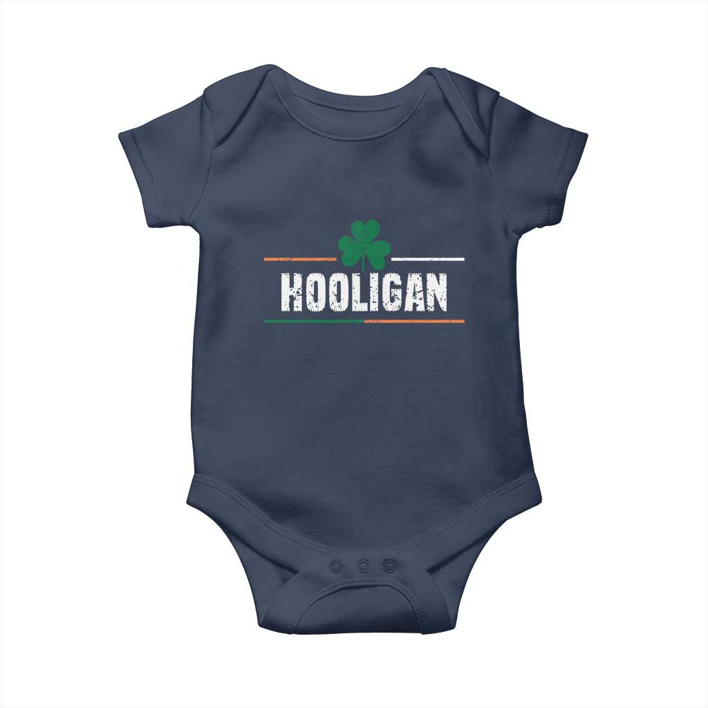 Funny St Patricks Day Matching Baby Onesie Hooligan Irish Shamrock TS02 Navy Print Your Wear