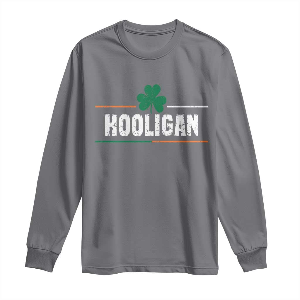 Funny St Patricks Day Matching Long Sleeve Shirt Hooligan Irish Shamrock TS02 Charcoal Print Your Wear