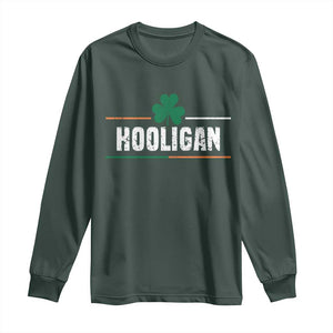 Funny St Patricks Day Matching Long Sleeve Shirt Hooligan Irish Shamrock TS02 Dark Forest Green Print Your Wear