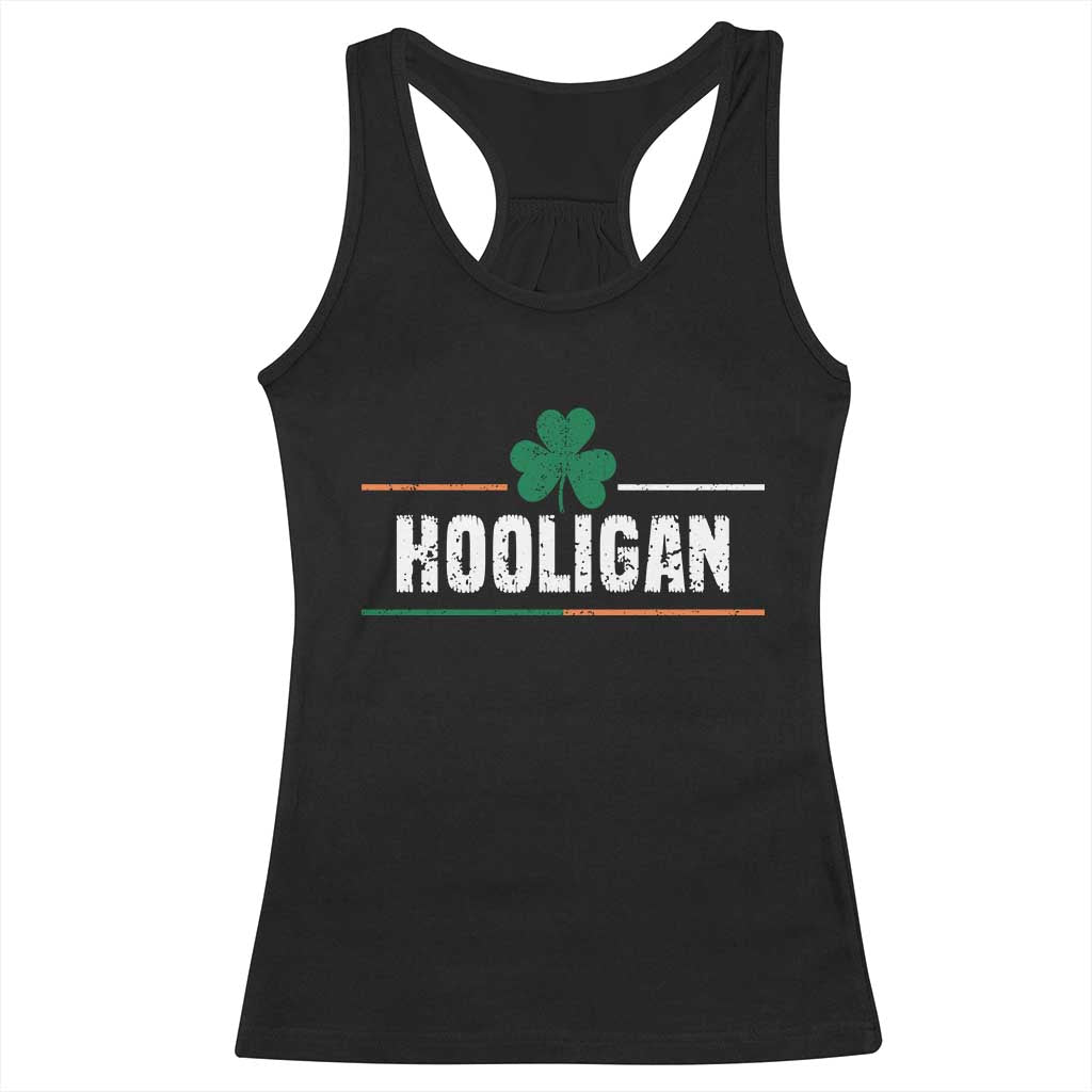 Funny St Patricks Day Matching Racerback Tank Top Hooligan Irish Shamrock TS02 Black Print Your Wear