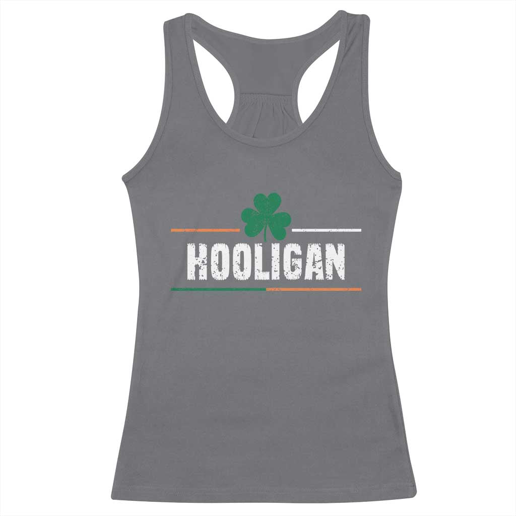 Funny St Patricks Day Matching Racerback Tank Top Hooligan Irish Shamrock TS02 Charcoal Print Your Wear
