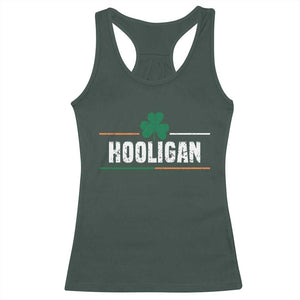 Funny St Patricks Day Matching Racerback Tank Top Hooligan Irish Shamrock TS02 Dark Forest Green Print Your Wear