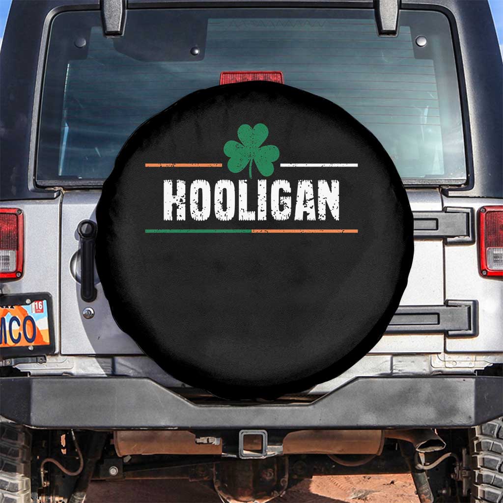 Funny St Patricks Day Matching Spare Tire Cover Hooligan Irish Shamrock TS02 No hole Black Print Your Wear