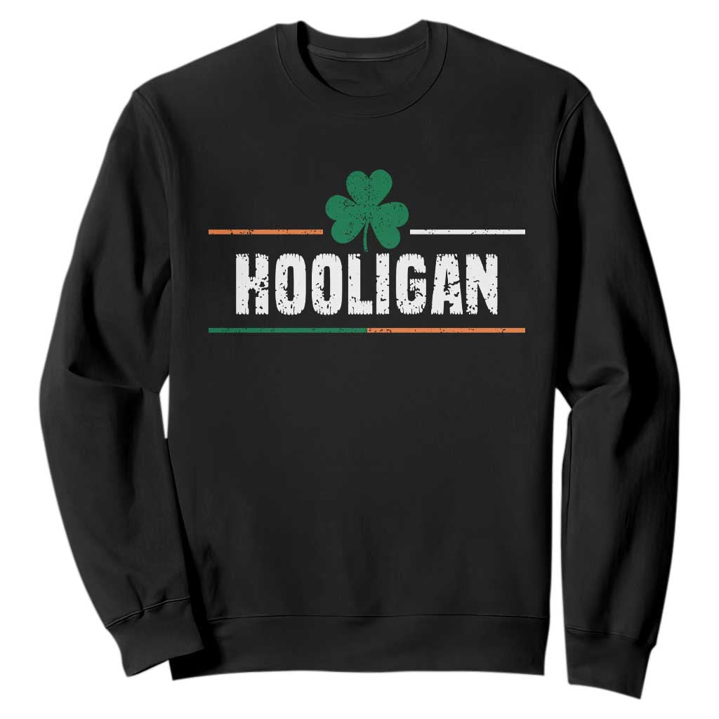 Funny St. Patricks Day Matching Sweatshirt Hooligan Irish Shamrock TS02 Black Printyourwear