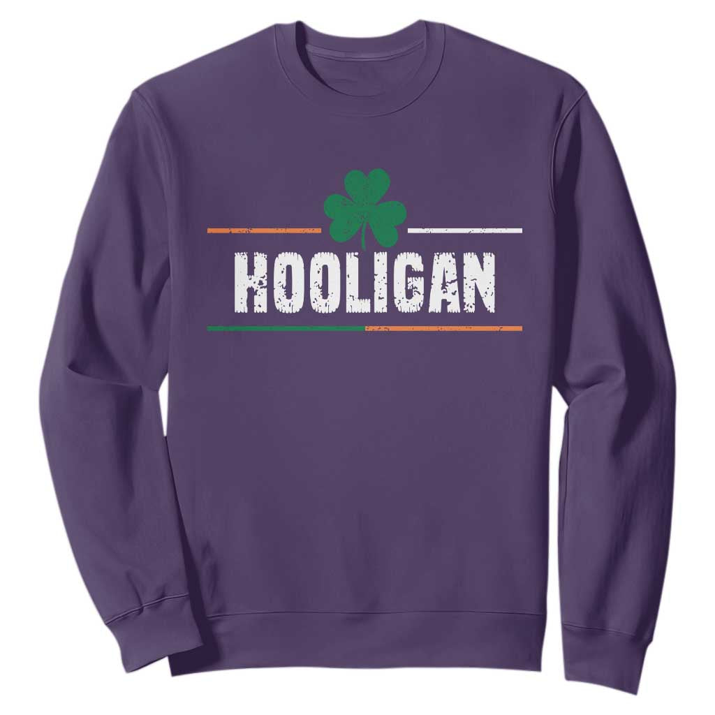 Funny St. Patricks Day Matching Sweatshirt Hooligan Irish Shamrock TS02 Purple Printyourwear