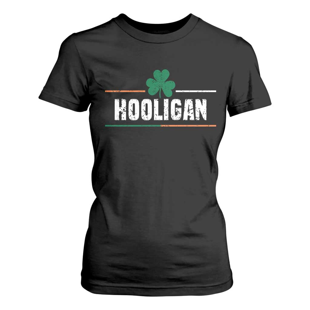 Funny St Patricks Day Matching T Shirt For Women Hooligan Irish Shamrock TS02 Black Print Your Wear