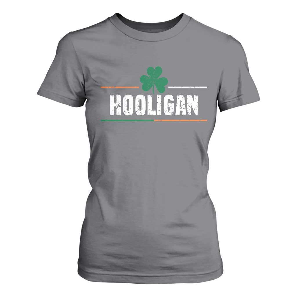 Funny St Patricks Day Matching T Shirt For Women Hooligan Irish Shamrock TS02 Charcoal Print Your Wear