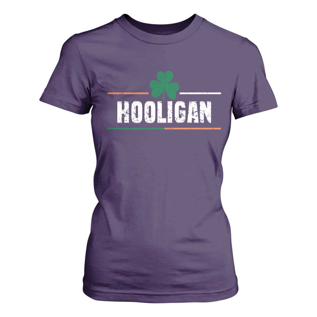 Funny St Patricks Day Matching T Shirt For Women Hooligan Irish Shamrock TS02 Purple Print Your Wear