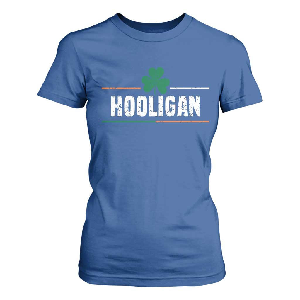 Funny St Patricks Day Matching T Shirt For Women Hooligan Irish Shamrock TS02 Royal Blue Print Your Wear