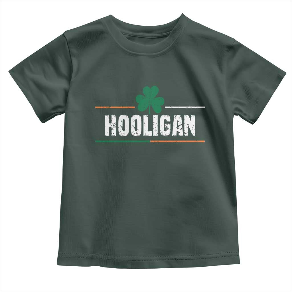 Funny St Patricks Day Matching Toddler T Shirt Hooligan Irish Shamrock TS02 Dark Forest Green Print Your Wear