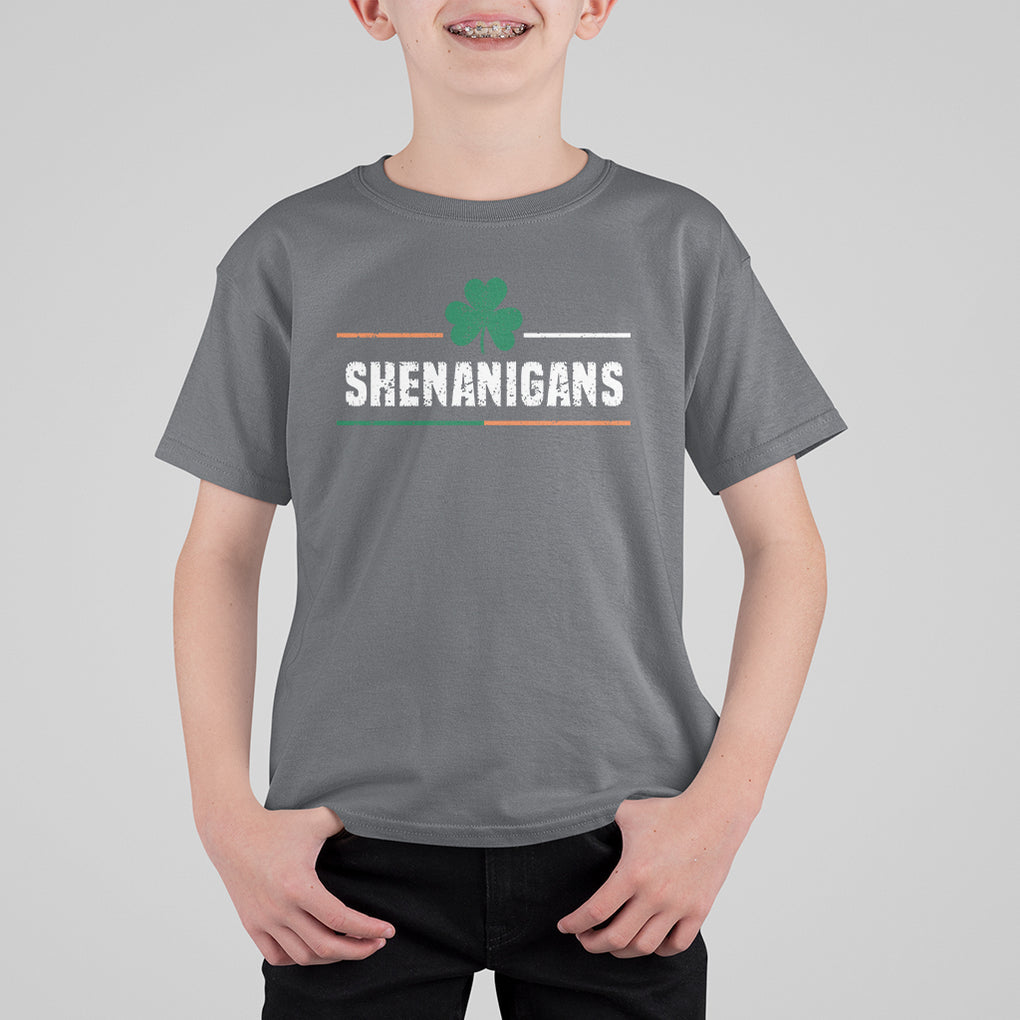 Funny St. Patricks Day Matching T Shirt For Kid Shenanigans Irish Shamrock TS02 Charcoal Printyourwear