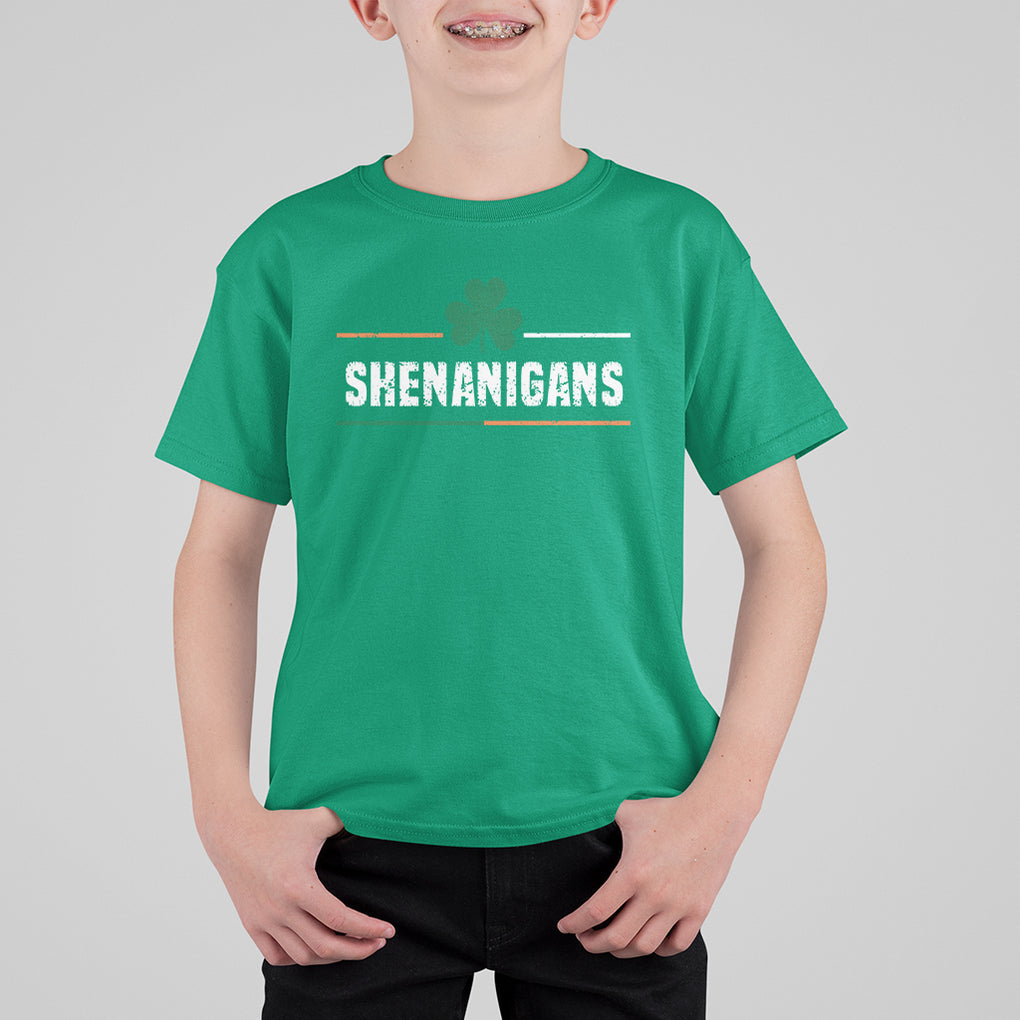 Funny St. Patricks Day Matching T Shirt For Kid Shenanigans Irish Shamrock TS02 Irish Green Printyourwear