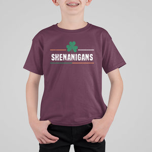 Funny St. Patricks Day Matching T Shirt For Kid Shenanigans Irish Shamrock TS02 Maroon Printyourwear