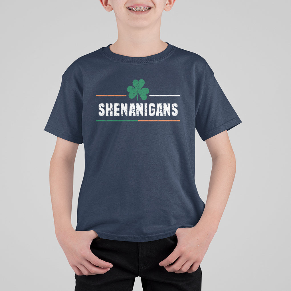 Funny St. Patricks Day Matching T Shirt For Kid Shenanigans Irish Shamrock TS02 Navy Printyourwear