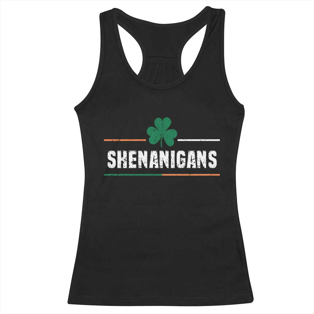 Funny St Patricks Day Matching Racerback Tank Top Shenanigans Irish Shamrock TS02 Black Print Your Wear