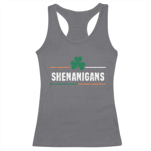 Funny St Patricks Day Matching Racerback Tank Top Shenanigans Irish Shamrock TS02 Charcoal Print Your Wear