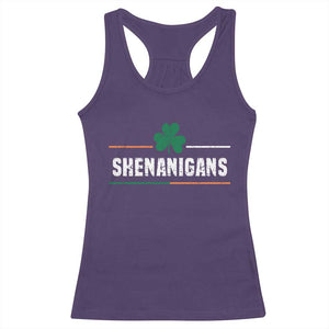 Funny St Patricks Day Matching Racerback Tank Top Shenanigans Irish Shamrock TS02 Purple Print Your Wear