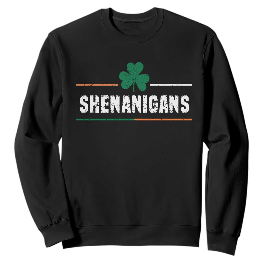 Funny St. Patricks Day Matching Sweatshirt Shenanigans Irish Shamrock TS02 Black Printyourwear
