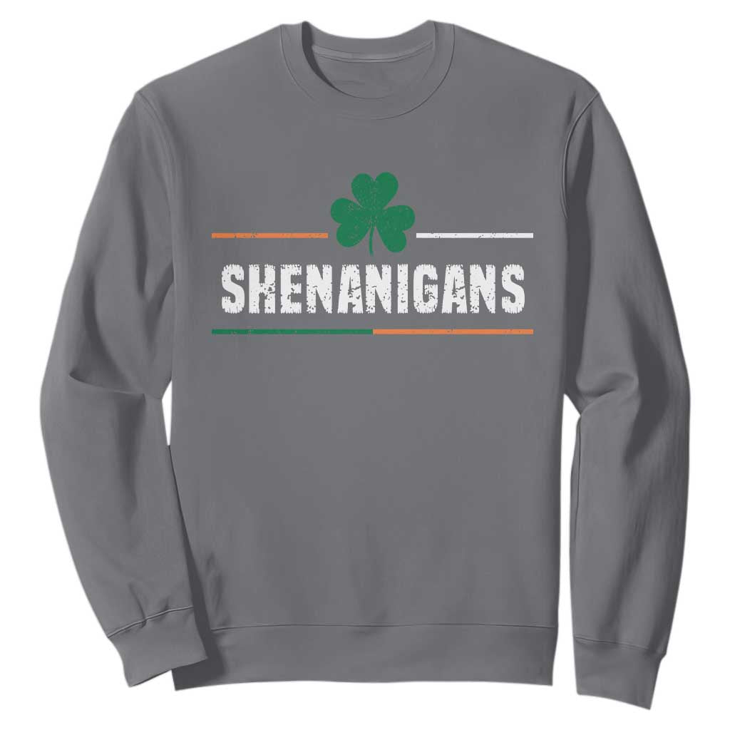 Funny St. Patricks Day Matching Sweatshirt Shenanigans Irish Shamrock TS02 Charcoal Printyourwear