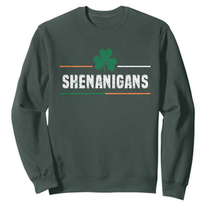 Funny St. Patricks Day Matching Sweatshirt Shenanigans Irish Shamrock TS02 Dark Forest Green Printyourwear