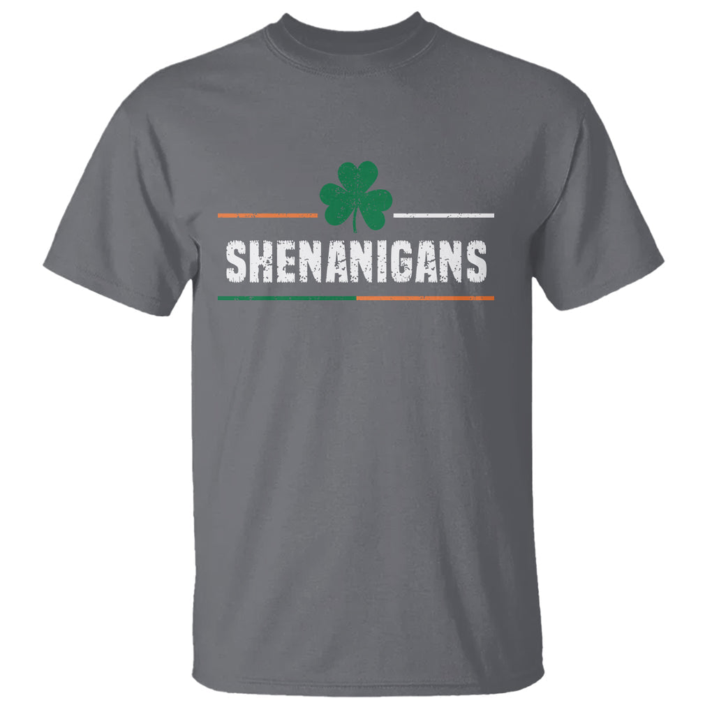 Funny St. Patricks Day Matching T Shirt Shenanigans Irish Shamrock TS02 Charcoal Printyourwear