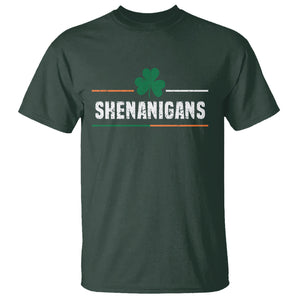 Funny St. Patricks Day Matching T Shirt Shenanigans Irish Shamrock TS02 Dark Forest Green Printyourwear