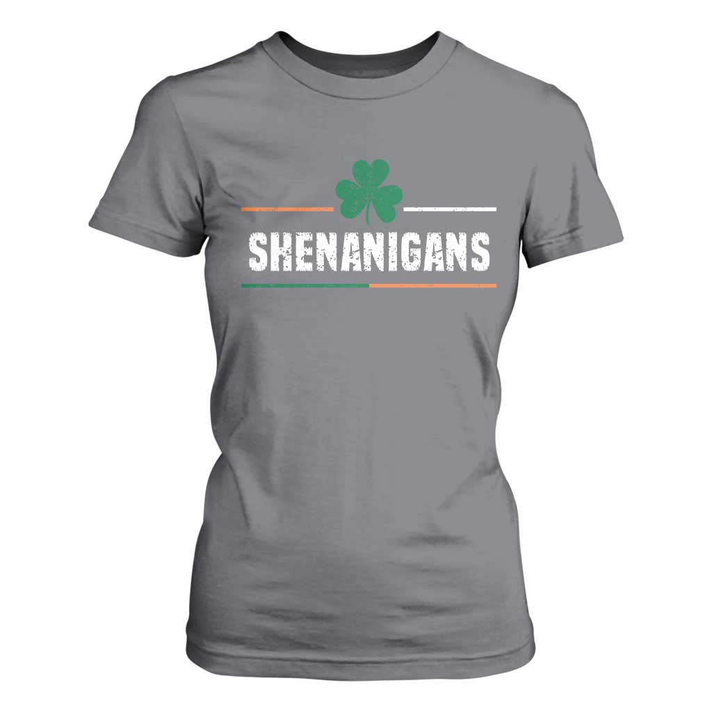 Funny St Patricks Day Matching T Shirt For Women Shenanigans Irish Shamrock TS02 Charcoal Print Your Wear