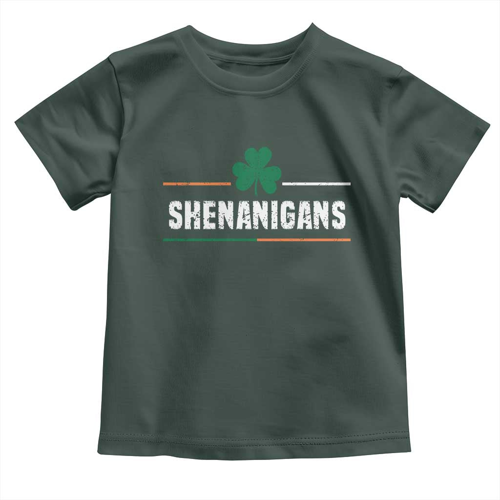 Funny St Patricks Day Matching Toddler T Shirt Shenanigans Irish Shamrock TS02 Dark Forest Green Print Your Wear
