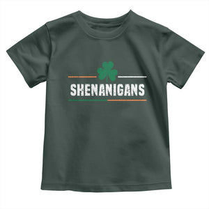 Funny St Patricks Day Matching Toddler T Shirt Shenanigans Irish Shamrock TS02 Dark Forest Green Print Your Wear