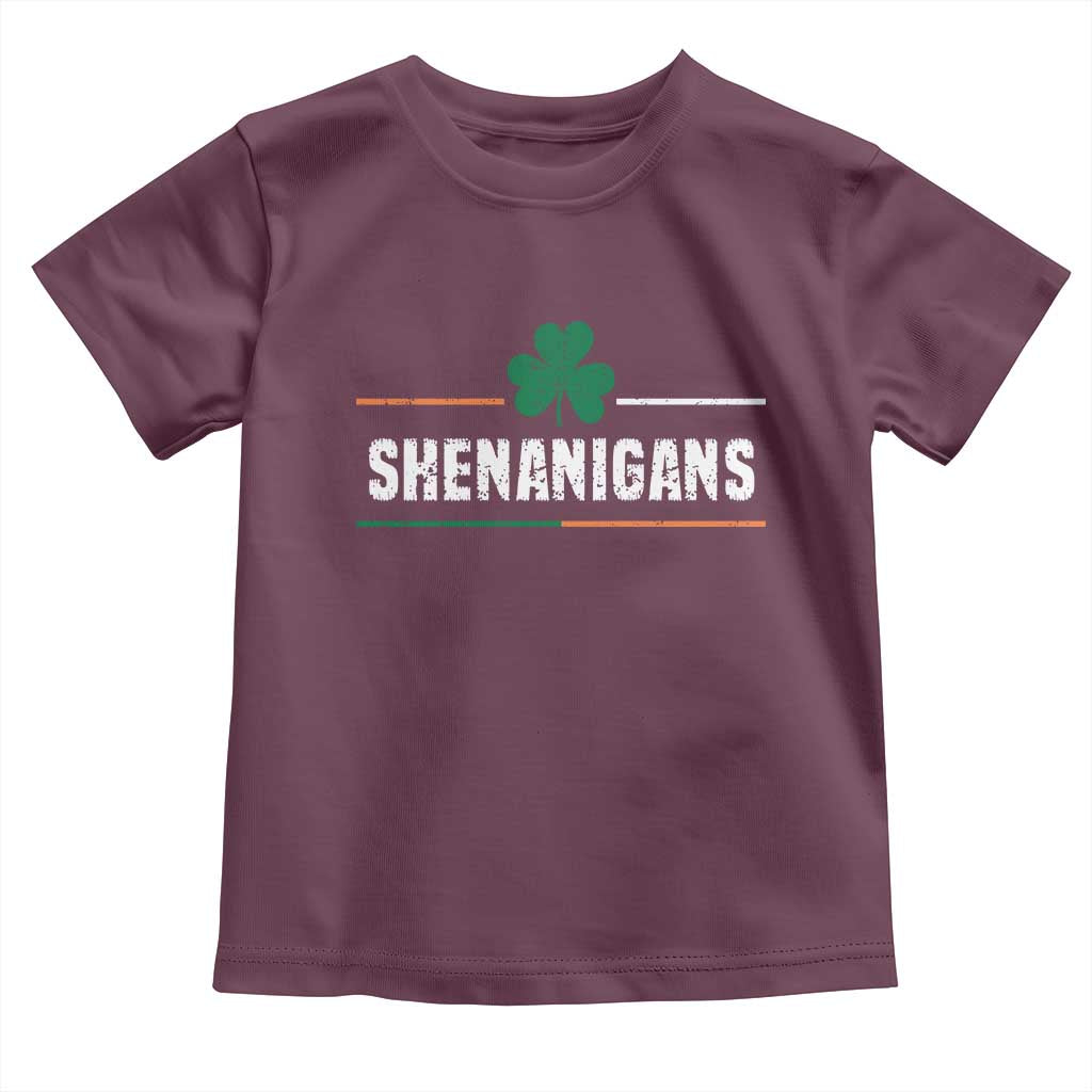 Funny St Patricks Day Matching Toddler T Shirt Shenanigans Irish Shamrock TS02 Maroon Print Your Wear