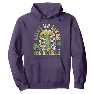 Funny St. Patricks Day Hoodie Beer Drinking Shut Up Liver You're Irish TS02 Purple Printyourwear