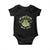 Funny St Patricks Day Baby Onesie Shamrock 'N Roll Irish Music Rocking Skeleton Hand with Guitar TS02 Black Print Your Wear