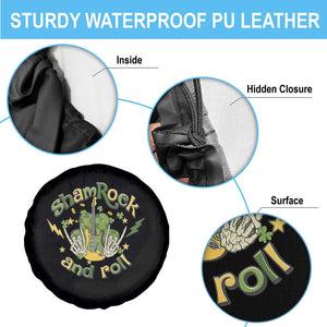 Funny St Patricks Day Spare Tire Cover Shamrock 'N Roll Irish Music Rocking Skeleton Hand with Guitar TS02 Print Your Wear