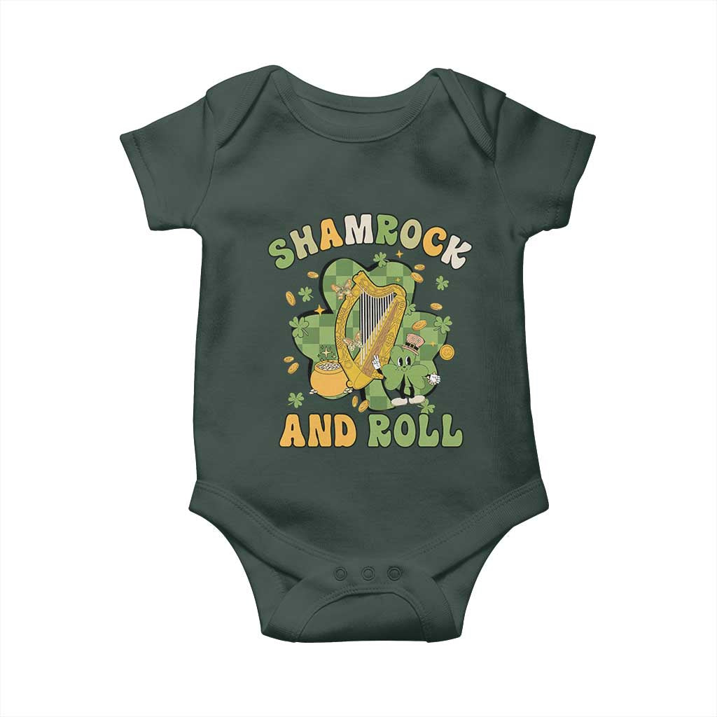 Funny St Patricks Day Baby Onesie Shamrock 'N Roll Irish Music Celtic Harp TS02 Print Your Wear