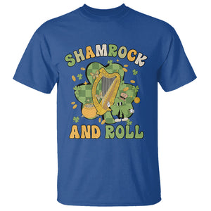 Funny St. Patricks Day T Shirt Shamrock 'N Roll Irish Music Celtic Harp TS02 Royal Blue Printyourwear