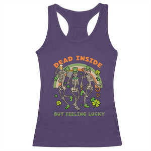 Irish Dancing Skeleton Racerback Tank Top Dead Inside But Feeling Lucky Drinking Beer St Patrick's Day TS02 Purple Print Your Wear