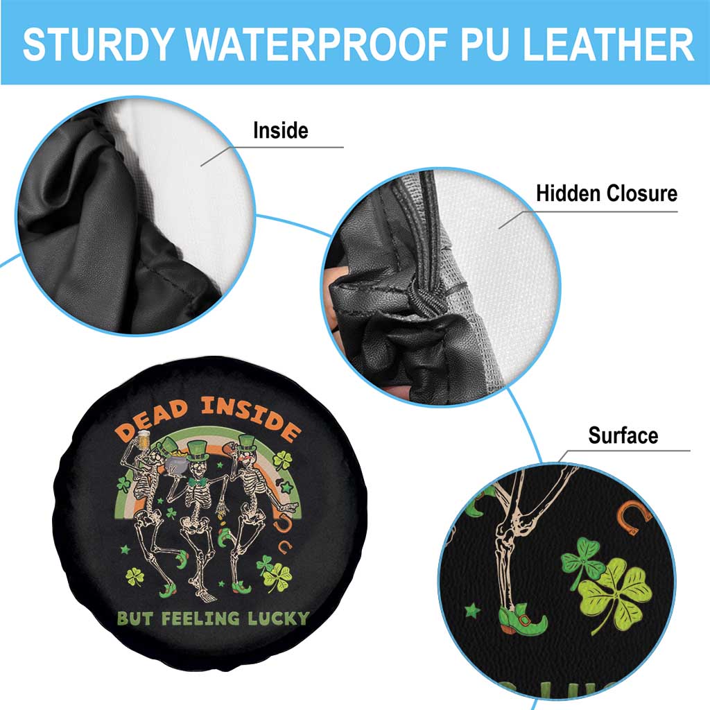 Irish Dancing Skeleton Spare Tire Cover Dead Inside But Feeling Lucky Drinking Beer St Patrick's Day TS02 Print Your Wear